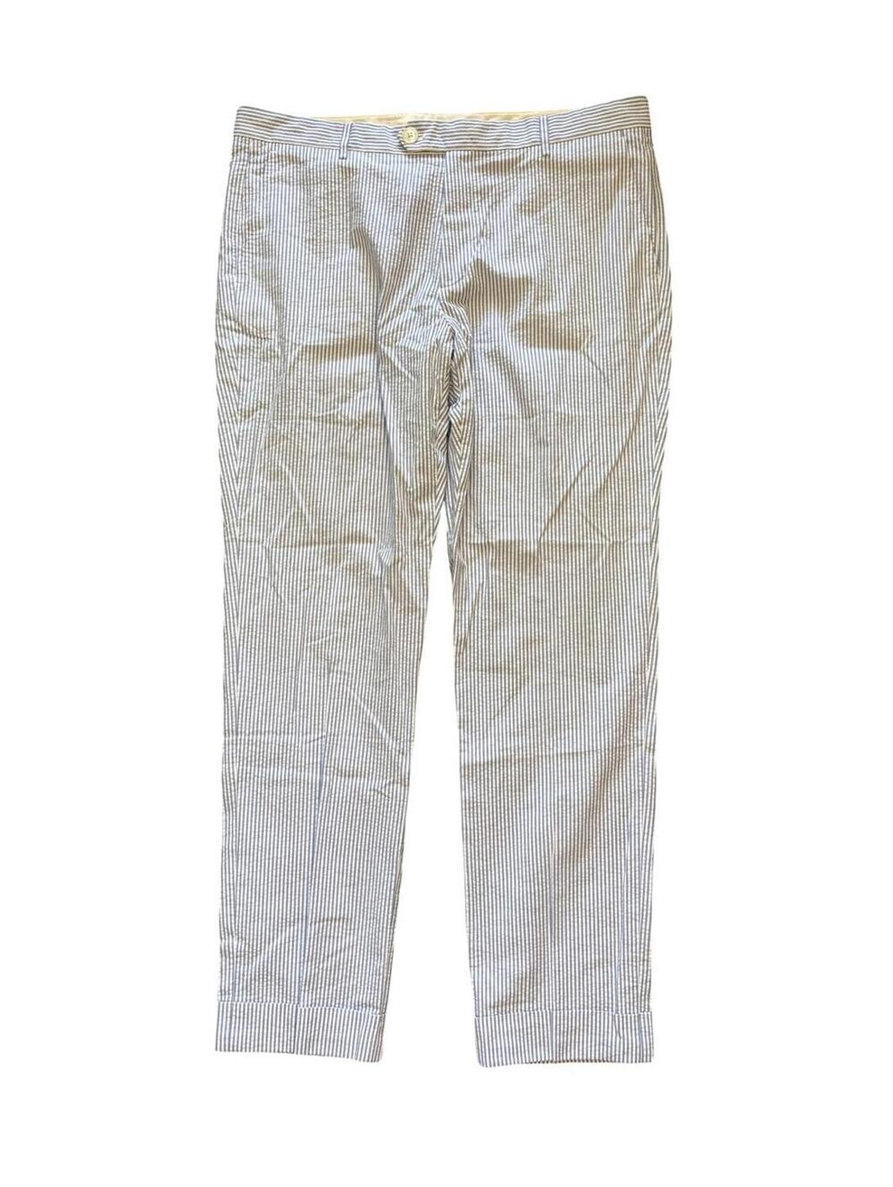 J PETERMAN Seersucker Pants Slacks Mens Size 40 Striped Cotton Flat Front Casual
